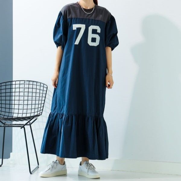 GO TO HOLLYWOOD x B:MING by BEAMS ゴートゥーハリウッド ビーミング バイ ビームス 24SS 別注 ナンバリングワンピース 1242990 M NAVY 半袖 ロング マキシ トップス【中古】【GO TO HOLLYWOOD × B:MING by BEAMS】 GO TO HOLLYWOOD x B:MING by BEAMS ゴートゥーハリウッド ビーミング
