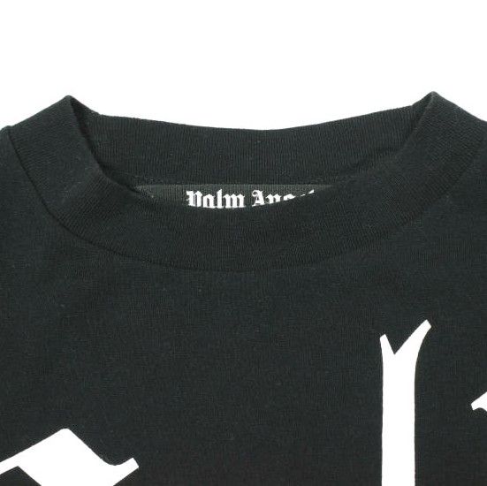 Palm Angels パームエンジェルス ポルトガル製 NEW GOTHIC L/S TEE ロゴプリント ロングスリーブTシャツ PMAB002S20413012 S ブラック 長袖 星条旗 トップス【中古】【Palm Angels】 Palm Angels パームエンジェルス ポルトガル製 NEW GOTHIC L/S TEE
