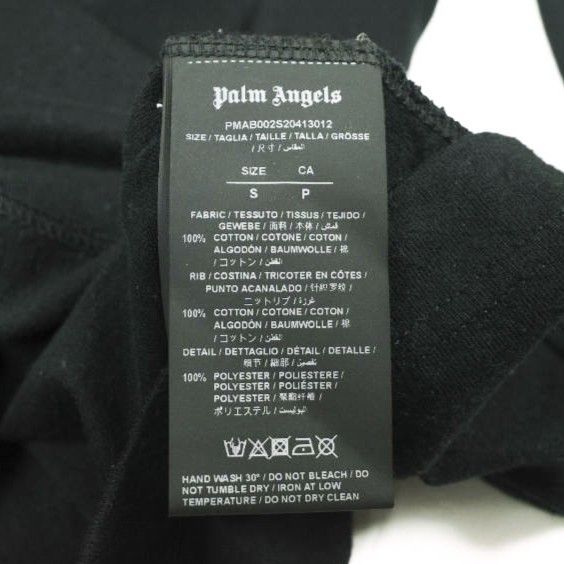 Palm Angels パームエンジェルス ポルトガル製 NEW GOTHIC L/S TEE ロゴプリント ロングスリーブTシャツ PMAB002S20413012 S ブラック 長袖 星条旗 トップス【中古】【Palm Angels】 Palm Angels パームエンジェルス ポルトガル製 NEW GOTHIC L/S TEE