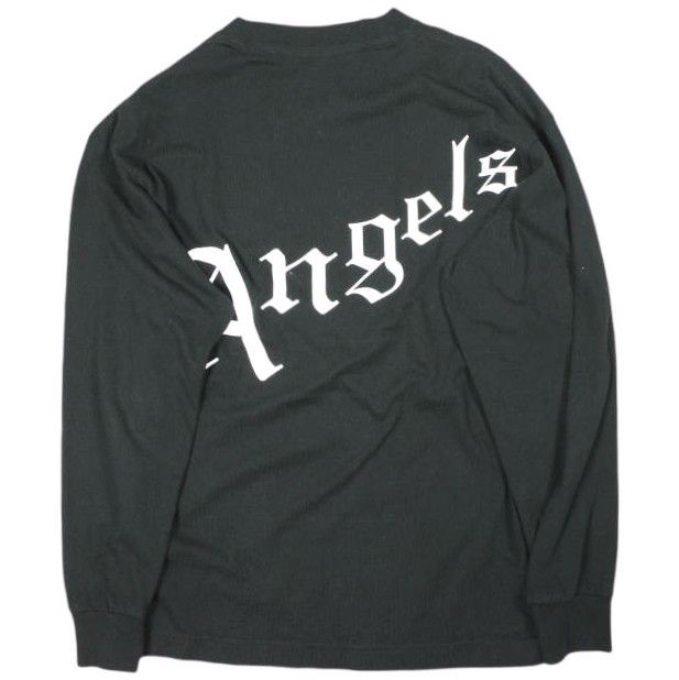Palm Angels パームエンジェルス ポルトガル製 NEW GOTHIC L/S TEE ロゴプリント ロングスリーブTシャツ PMAB002S20413012 S ブラック 長袖 星条旗 トップス【中古】【Palm Angels】 Palm Angels パームエンジェルス ポルトガル製 NEW GOTHIC L/S TEE