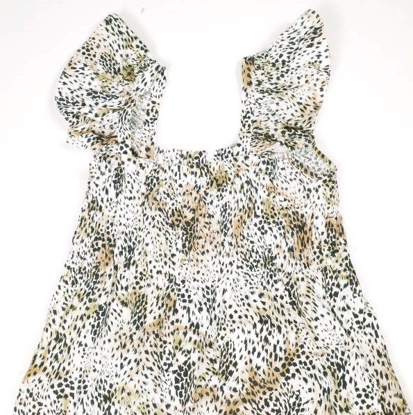 Sea New York シー ニューヨーク 21SS LEOPARD DRESS レオパードフリルロングワンピース SS21-38 M Beige マキシ ドレス トップス【中古】【Sea New York】 Sea New York シー ニューヨーク 21SS LEOPARD DRESS レオパードフリル
