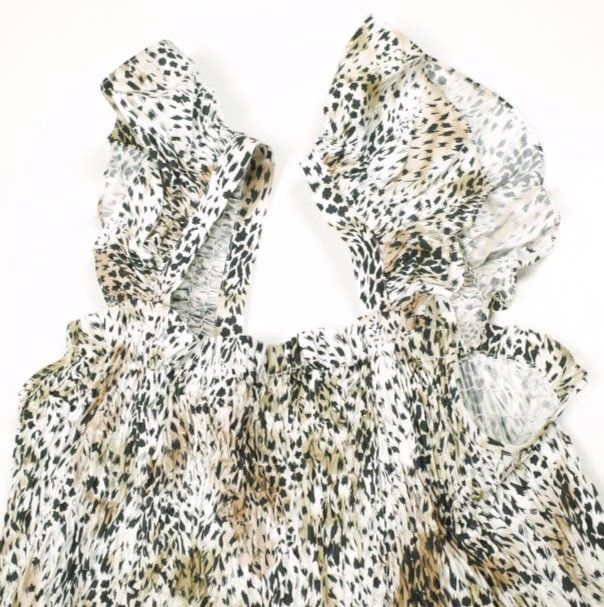 Sea New York シー ニューヨーク 21SS LEOPARD DRESS レオパードフリルロングワンピース SS21-38 M Beige マキシ ドレス トップス【中古】【Sea New York】 Sea New York シー ニューヨーク 21SS LEOPARD DRESS レオパードフリル
