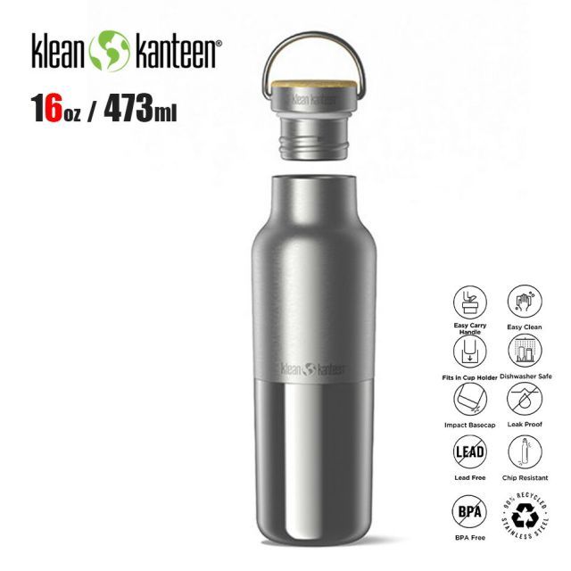 クリーンカンティーン タンブラー 16oz ライズ リフレクト バンブーキャップ Klean Kanteen Rise Reflect 保温 保冷 ステンレスボトル 真空断熱 マグボトル 473ml (260224)
