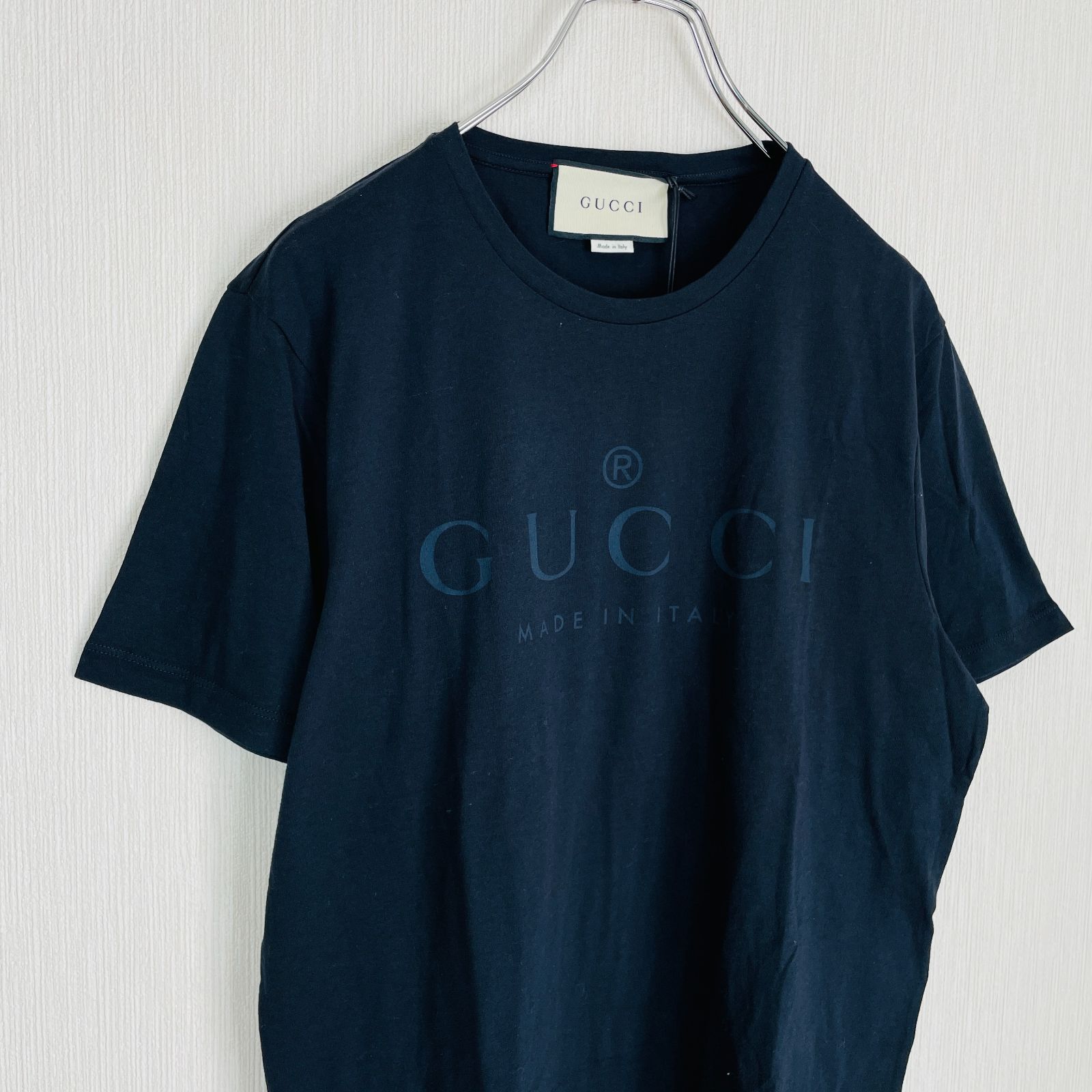 未使用・タグ付】 GUCCI （グッチ） 半袖Tシャツ ロゴプリント クルー 