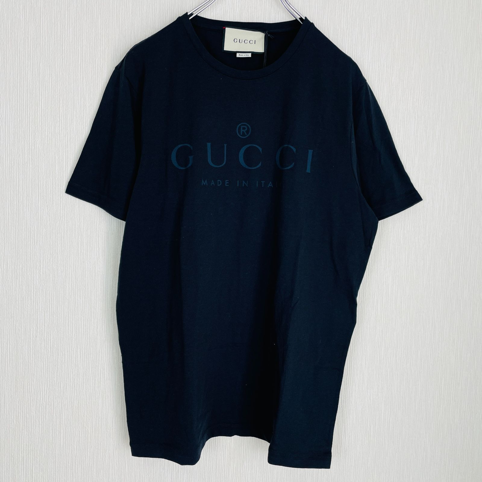 未使用・タグ付】 GUCCI （グッチ） 半袖Tシャツ ロゴプリント クルー 
