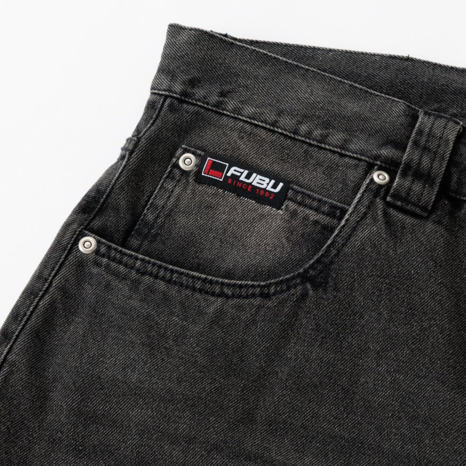 新作】【FUBU／フブ・デニムバギーショーツ（ブラック）】ストリート 
