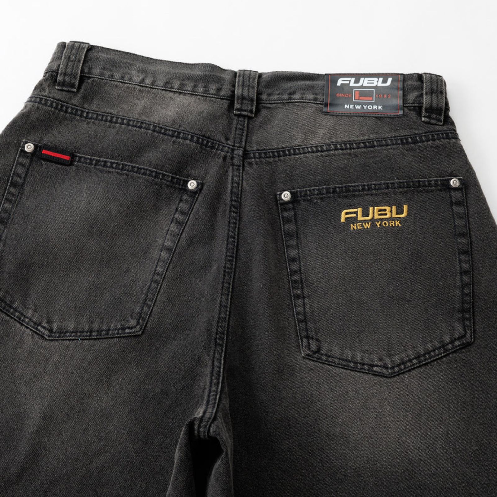 新作】【FUBU／フブ・デニムバギーショーツ（ブラック）】ストリート