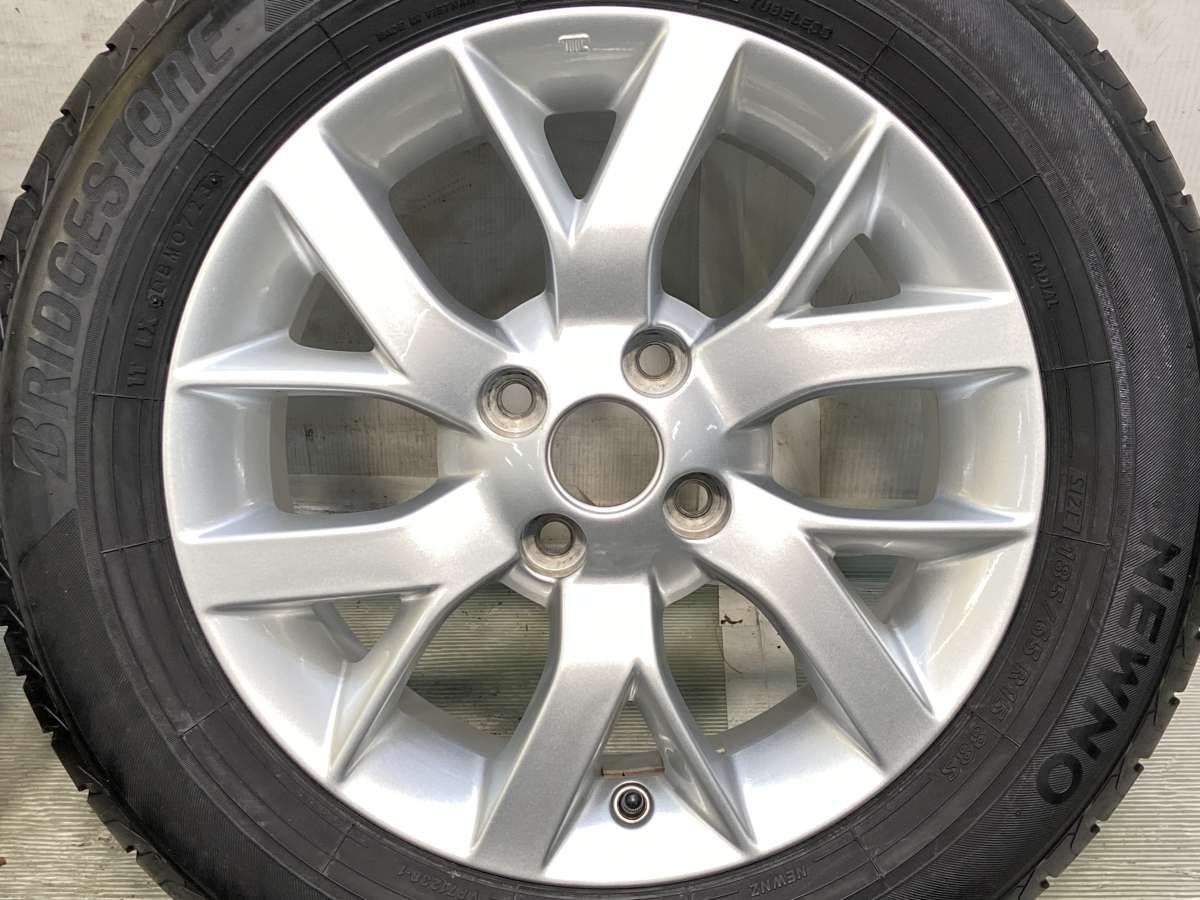 185/65R15 ブリヂストン NEWNO 日産純正 15x5.5 40 100-4穴 中古タイヤ 