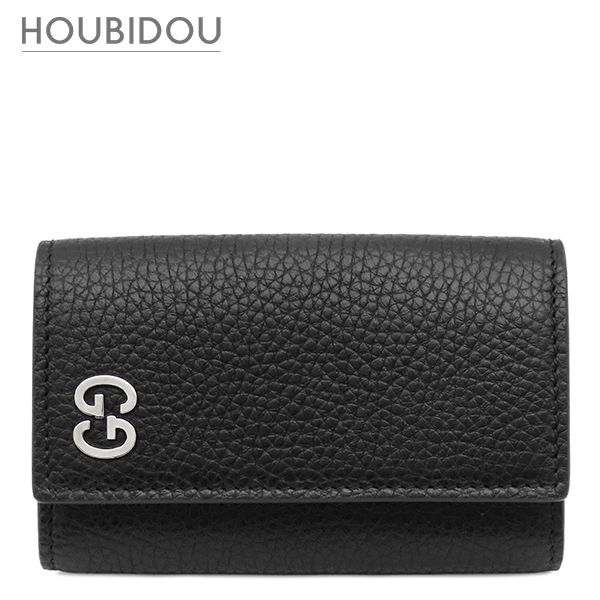 グッチ GUCCI キーケース ダブルG 6連キーケース レザー ブラック 