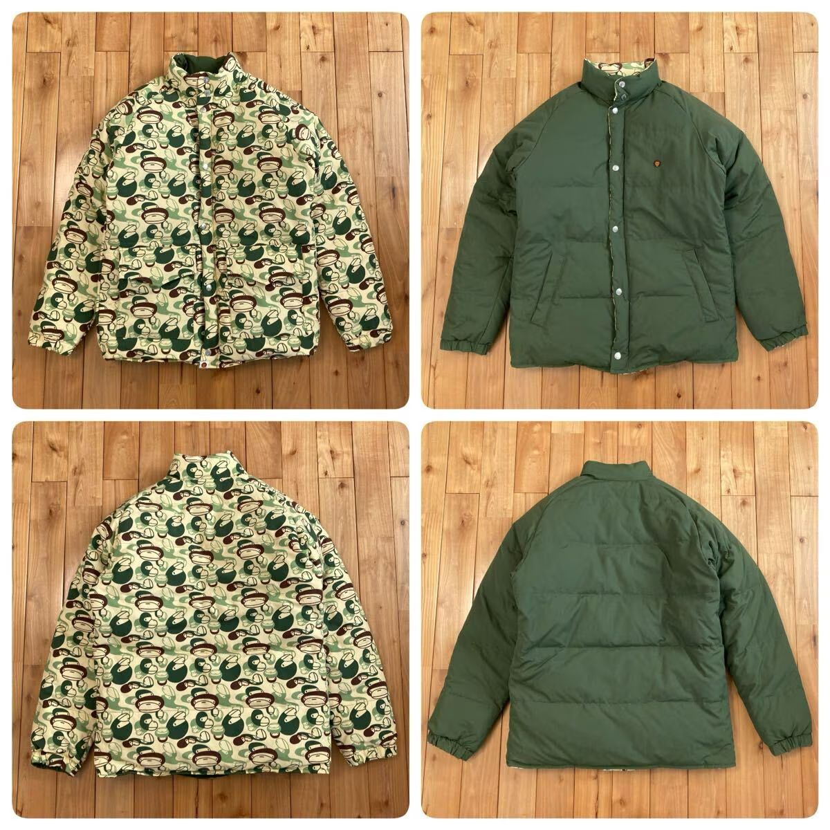 ☆リバーシブル☆ Milo Camo ダウンジャケット Sサイズ a bathing ape 