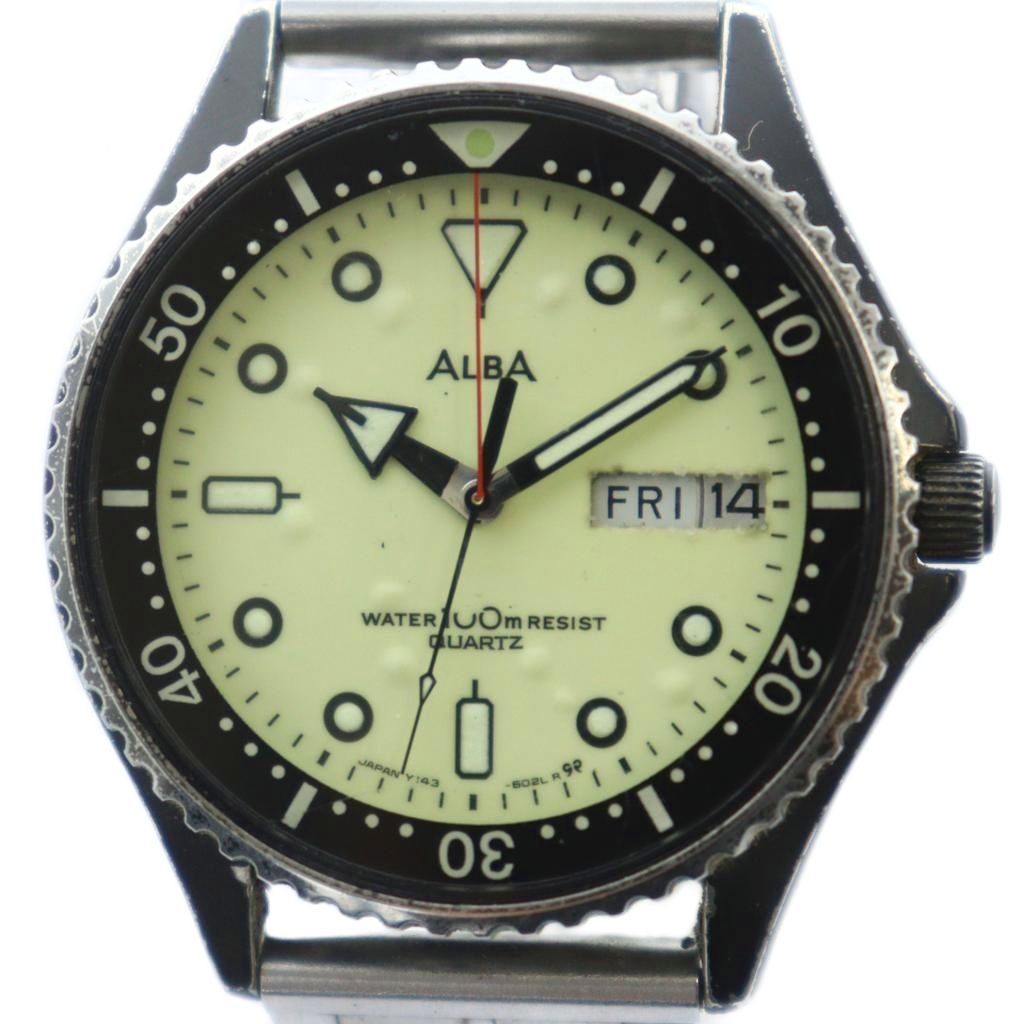 Seiko Alba Y143-6010 Watch Watch Quartz Day Date Silver Color ■GY18/MQ