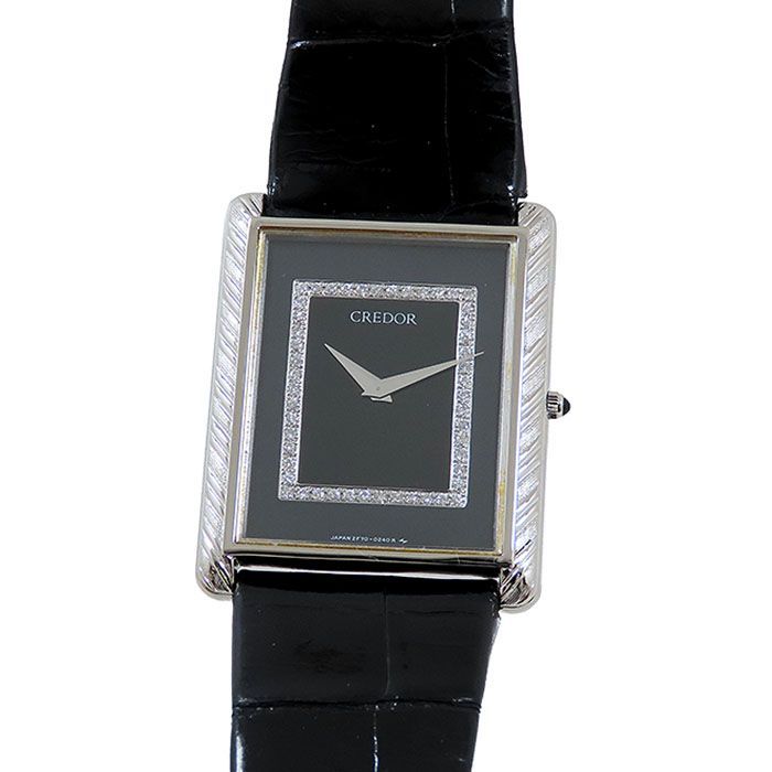 SEIKO セイコー クレドール GHKF038 2F70-5200 ブラック文字盤 K18WG