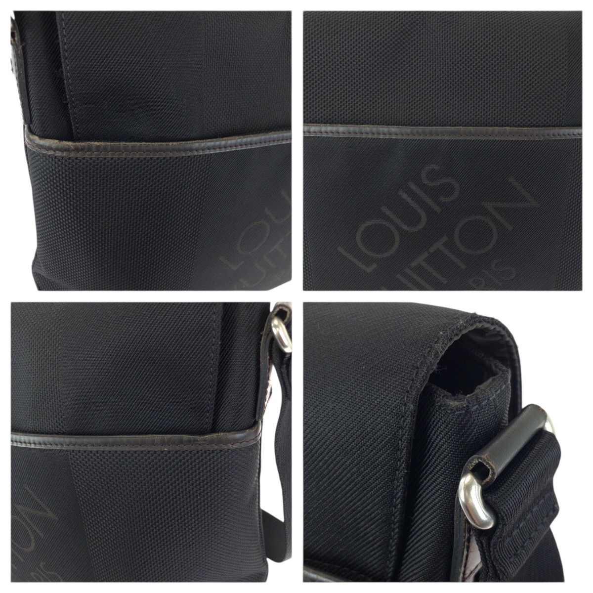 美品 LOUIS VUITTON ルイヴィトン ダミエ ジュアン ルー ブラック ダークブラウン シルバー金具 キャンバス M93079 ショルダーバッグ メッセンジャーバッグ レディース 601531 【中古】 美品 LOUIS VUITTON ルイヴィトン ダミエ ジュアン ルー ブラック