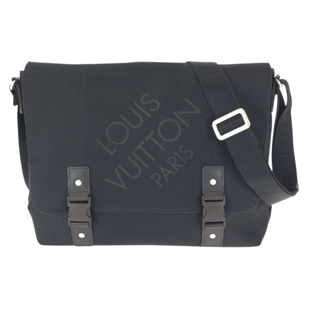 美品 LOUIS VUITTON ルイヴィトン ダミエ ジュアン ルー ブラック ダークブラウン シルバー金具 キャンバス M93079 ショルダーバッグ メッセンジャーバッグ レディース 601531 【中古】 美品 LOUIS VUITTON ルイヴィトン ダミエ ジュアン ルー ブラック