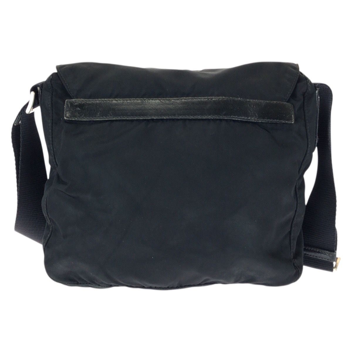 PRADA プラダ テスート 三角ロゴプレート ブラック 黒 シルバー金具 ナイロン /レザー ショルダーバッグ メッセンジャーバッグ レディース 500294 【中古】 PRADA プラダ テスート 三角ロゴプレート ブラック 黒 シルバー金具