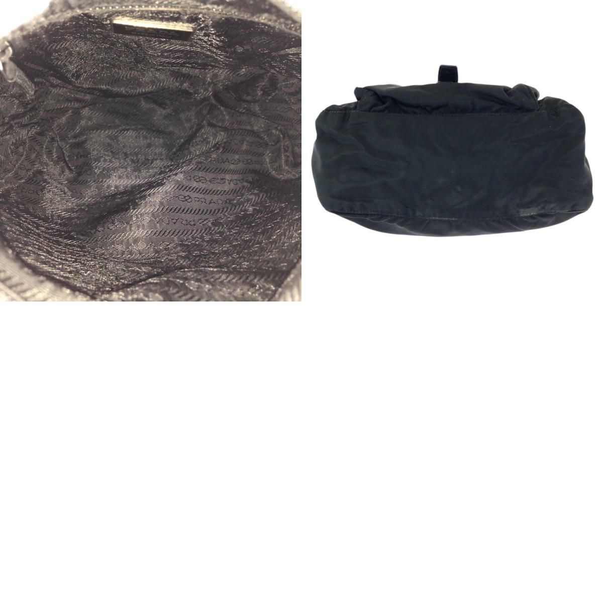 PRADA プラダ テスート 三角ロゴプレート ブラック 黒 シルバー金具 ナイロン /レザー ショルダーバッグ メッセンジャーバッグ レディース 500294 【中古】 PRADA プラダ テスート 三角ロゴプレート ブラック 黒 シルバー金具