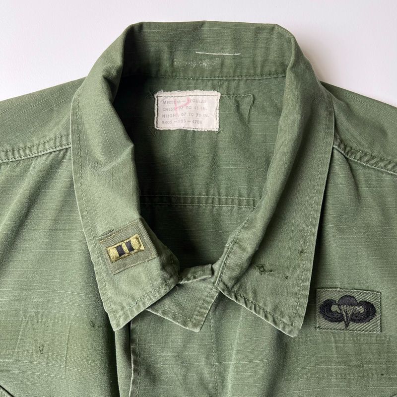 60s 70s US ARMY 米軍実物 4th ジャングルファティーグ カットオフ 