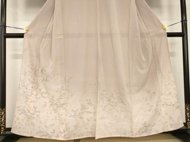 平和屋着物＊夏物　訪問着　変わり絽　風景文　暈し染め　正絹　逸品　AABH2506jd 平和屋着物＊夏物 訪問着 変わり絽 風景文 暈し染め 正絹 逸品