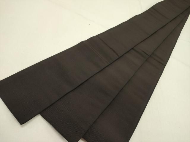 平和屋着物○男性 爪掻き本綴れ 角帯 灰茶色 正絹 逸品 CABC4799dy