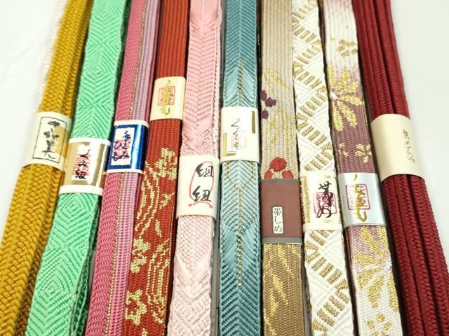 平和屋着物●和装小物　帯締め10本セット　高麗組　唐組　冠組　笹浪組　礼装用　さが美扱い　金糸　逸品　未使用　CABF7231ju 平和屋着物○和装小物 帯締め10本セット 高麗組 唐組 冠組 笹浪組 礼装