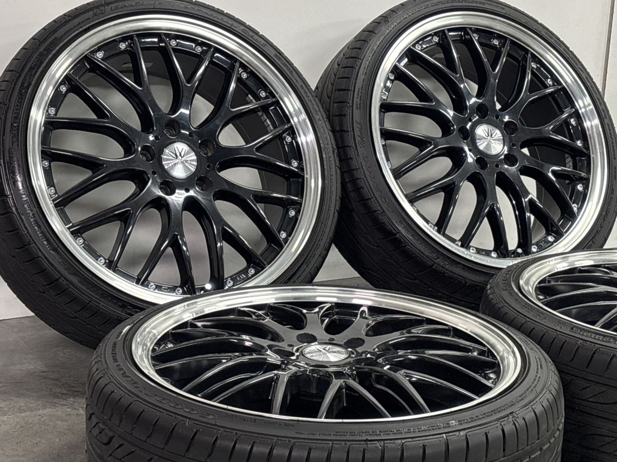 バリ溝】マルチフォルケッタ 19in 7.5J +55 PCD114.3 グッドイヤー 
