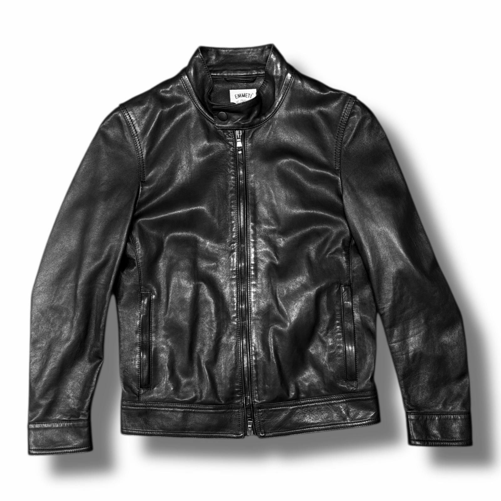 国内正規 EMMETI ラムレザー シングルライダース ジャケット エンメティ ブラック 42 （8401M） 国内正規 EMMETI ラムレザー シングルライダース ジャケット