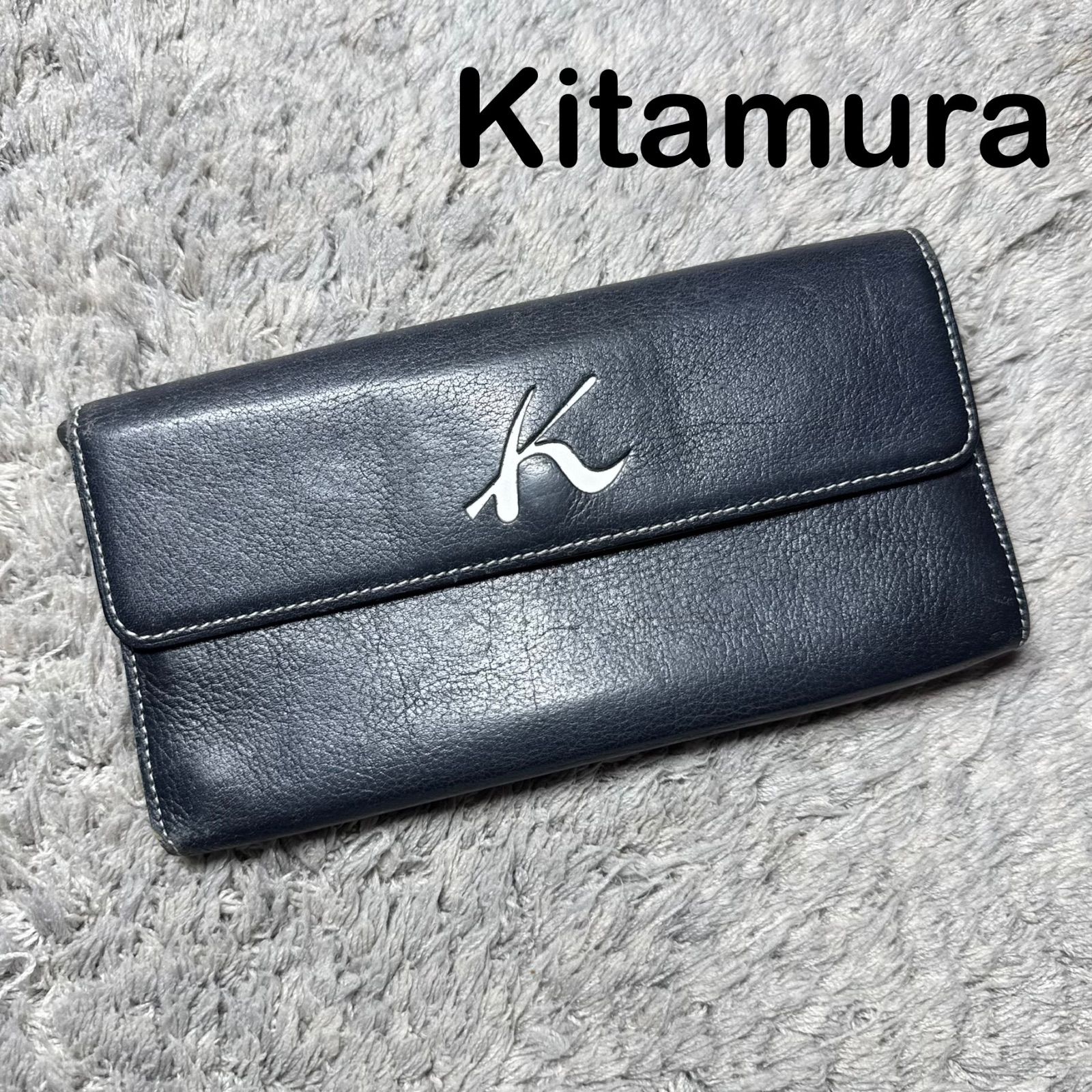 Kitamura キタムラ 長財布 レザー ネイビー - メルカリ