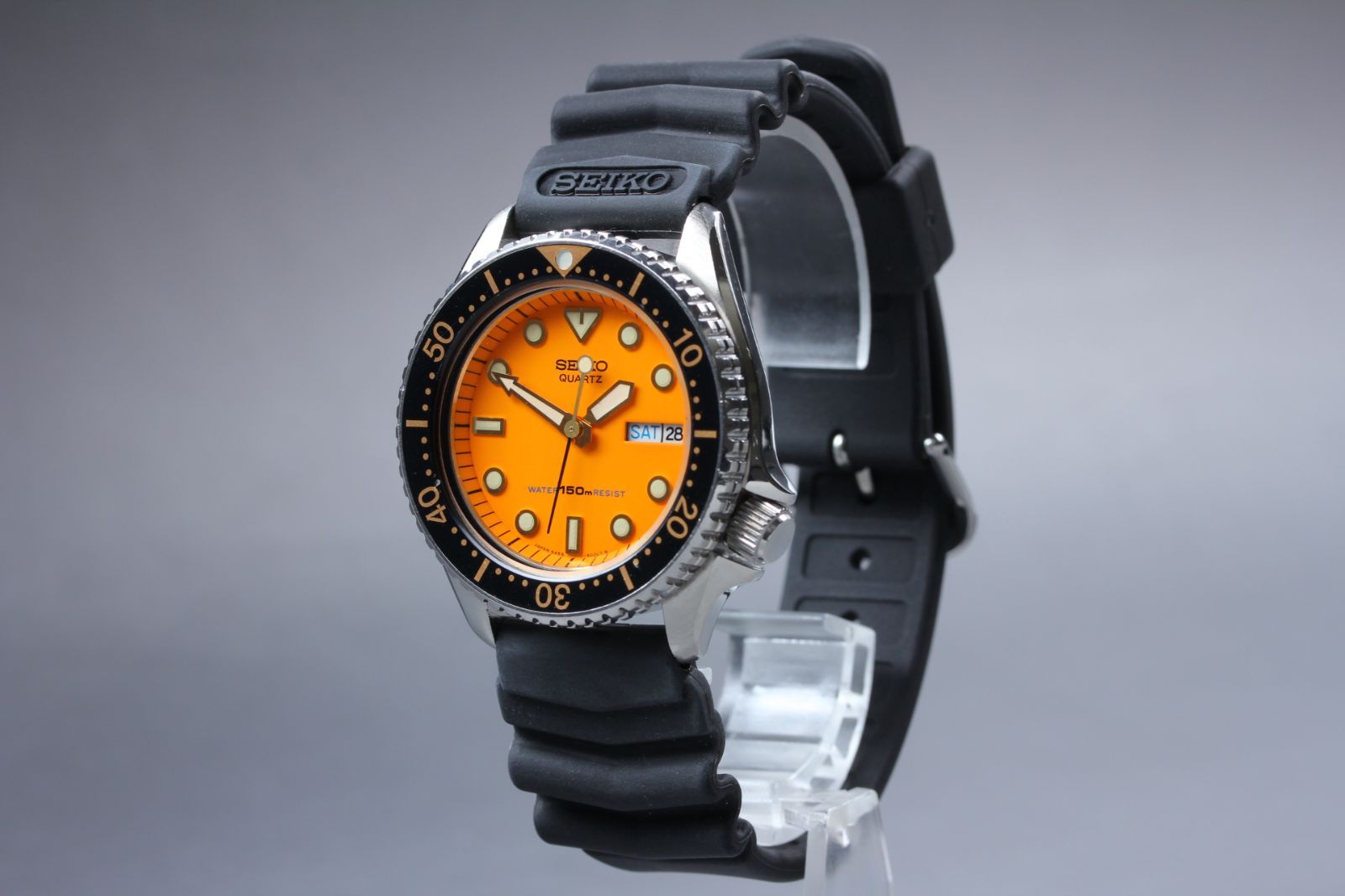 SEIKO 6458-600A ダイバー メンズ クォーツ オレンジ文字盤 38mm 純正