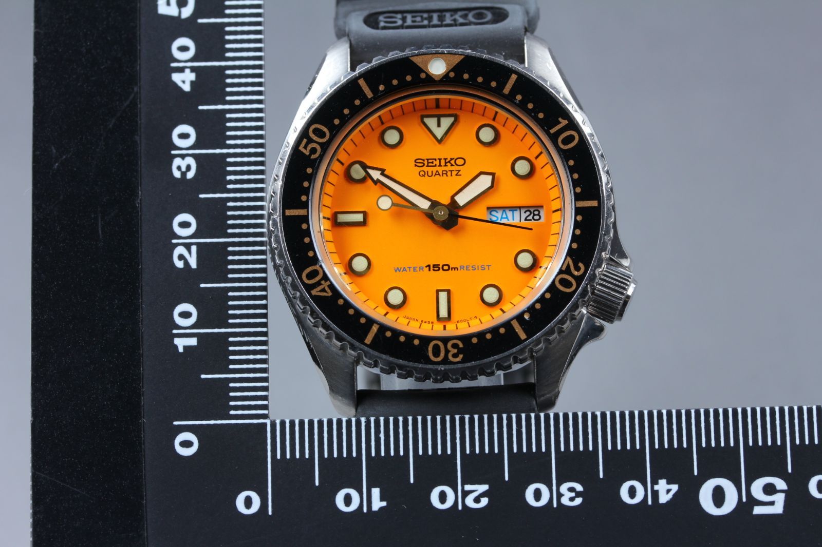 SEIKO 6458-600A ダイバー メンズ クォーツ オレンジ文字盤 38mm 純正