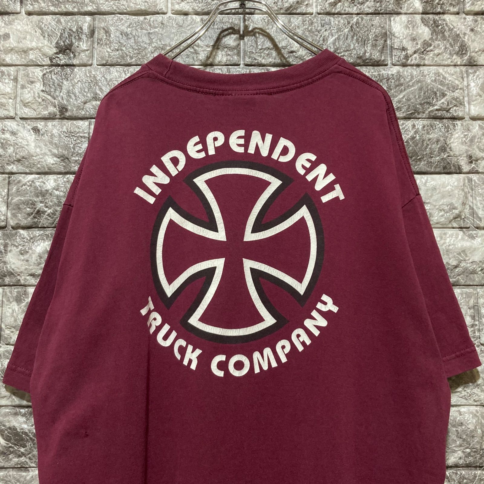 INDEPENDENT Tシャツ インディ インディペンデント バーガンディ 