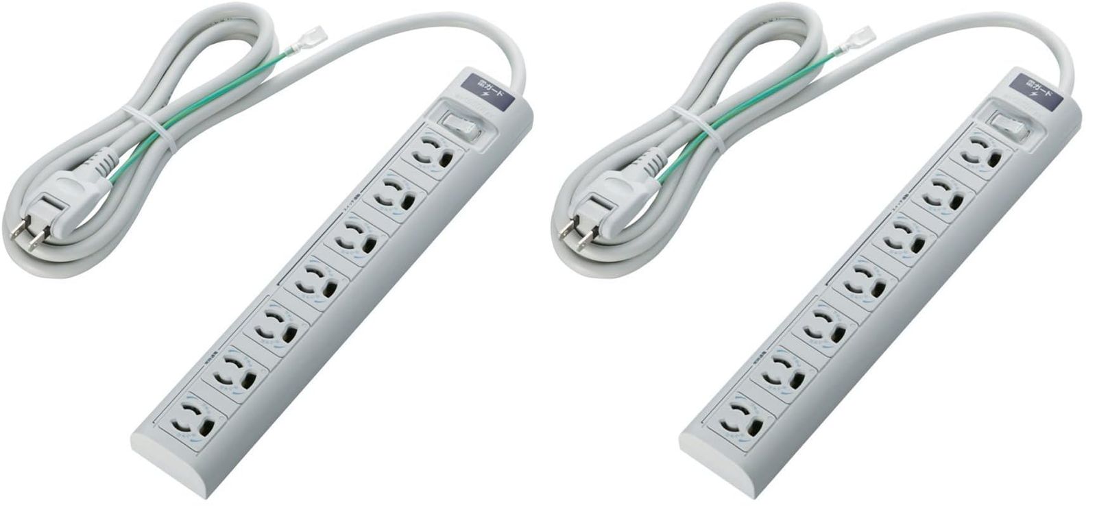 特価商品 エレコム 電源タップ 3ピン 7個口 スイングプラグ 雷ガード 2m グレー T-T05-3720LG/RS (× 2)