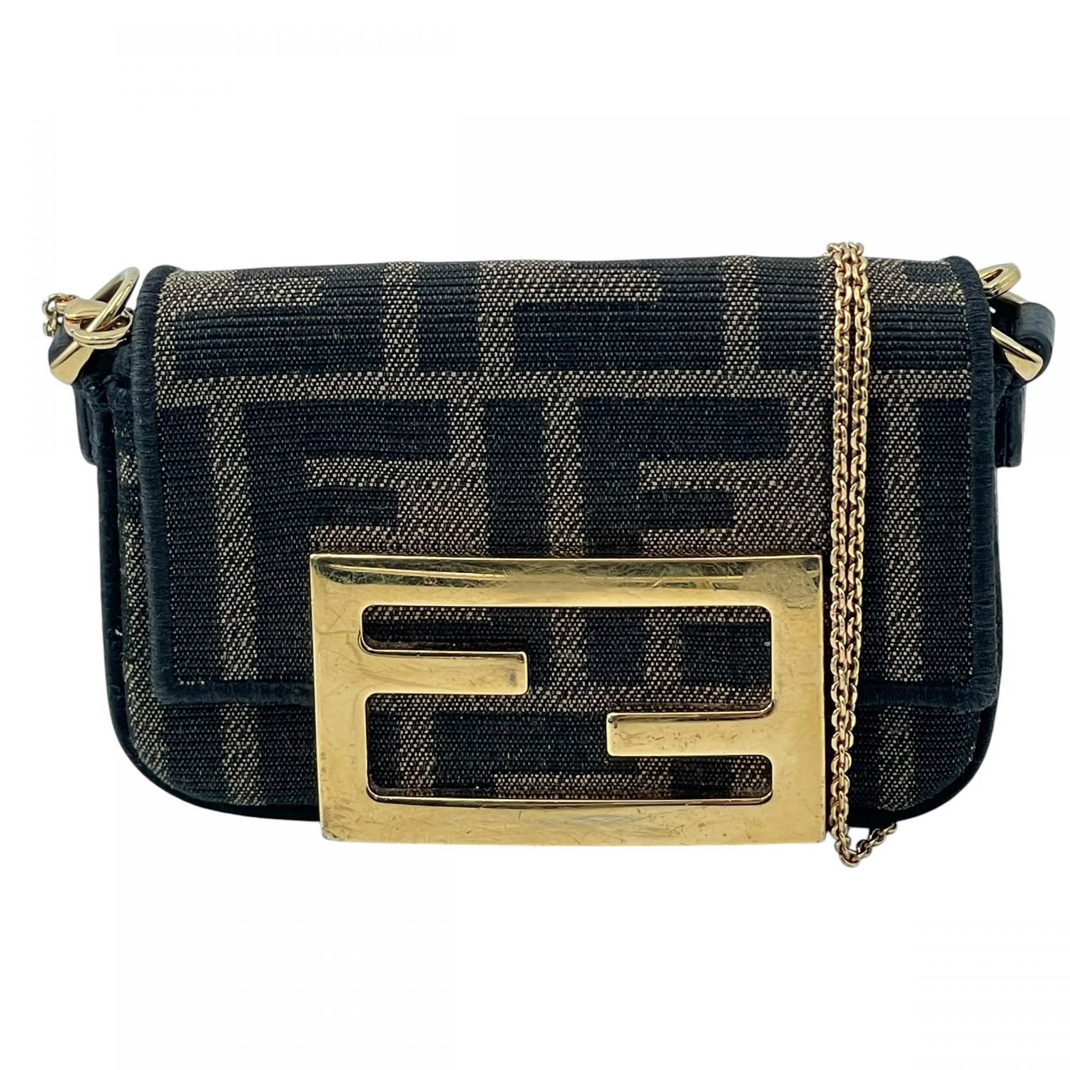 【中古】 Fendi フェンディ 7AS045A6V5F17U4 ナノ バゲット チャーム ズッカ ショルダー ブラウン レディース 26009690 KJ 中古】 Fendi フェンディ 7AS045A6V5F17U4 ナノ バゲット チャーム