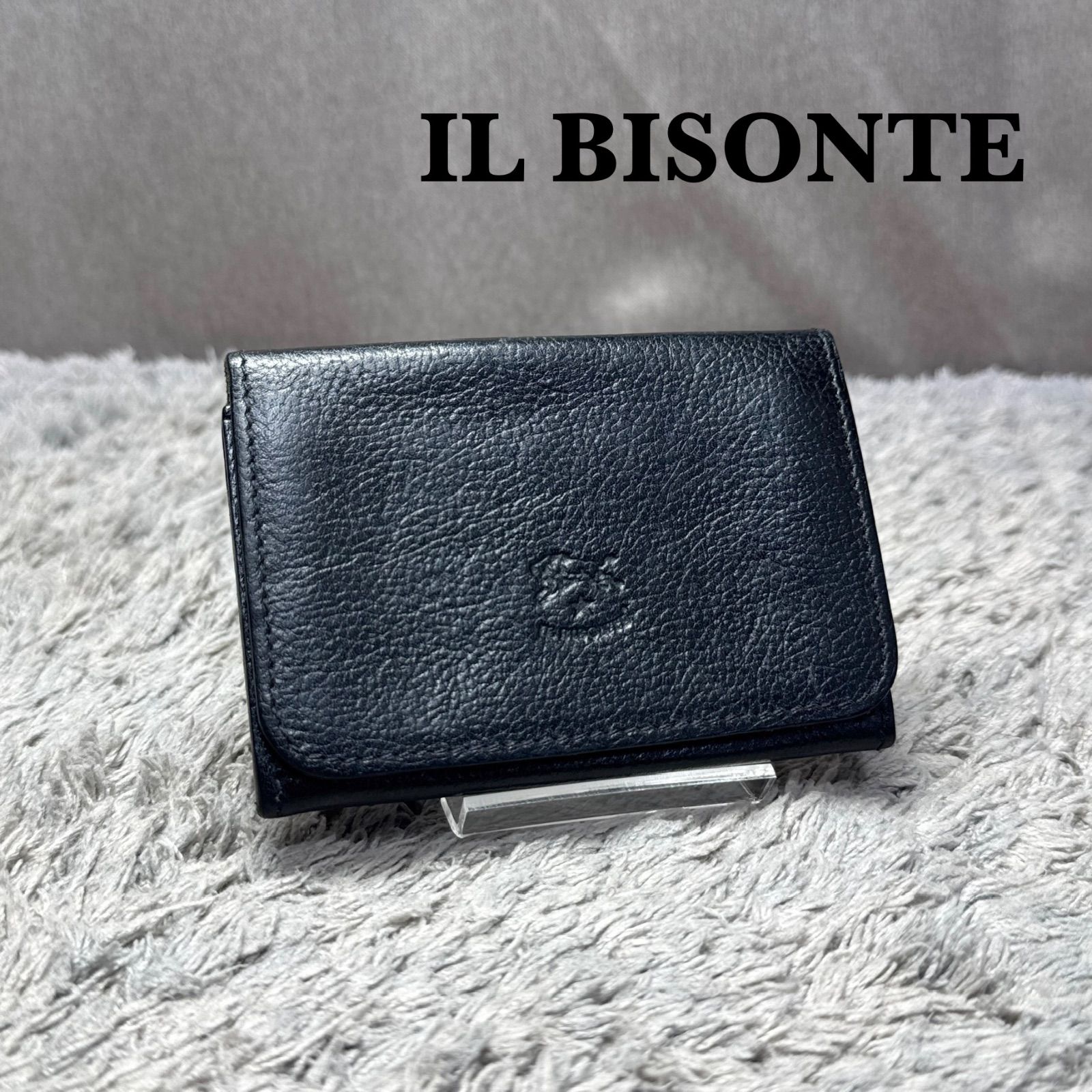IL BISONTE イルビゾンテ 本革 レザー 名刺入れ カードケース ブラック 