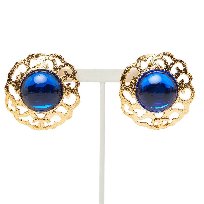 CHANEL シャネル ヴィンテージ カラーストーン ブローチ レッド