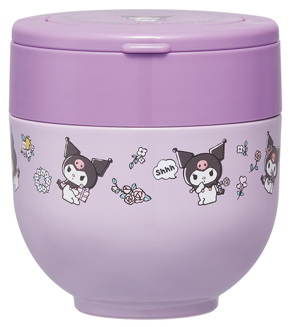 特価商品 スケーター(Skater) 保温弁当箱 丼ぶり型 540ml 女性用 2段 ランチジャー 折りたたみハンドル付 抗菌 サンリオ クロミ フラワーレトロ LDNO6AG-A