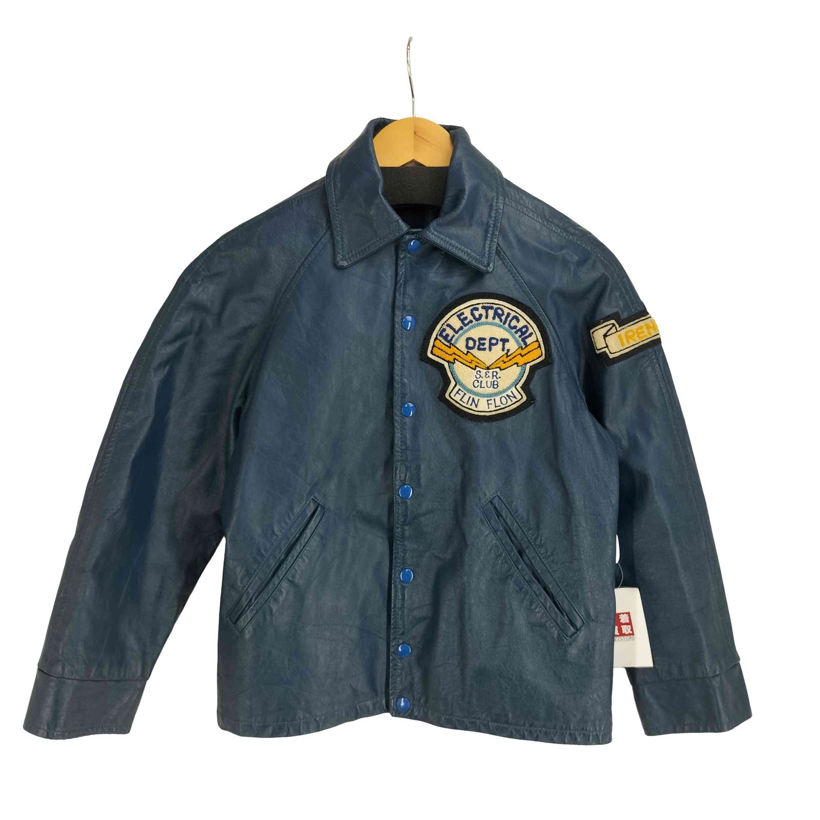 ユーズドフルギ USED古着 70-80S ワッペン レザースタジャン メンズ 