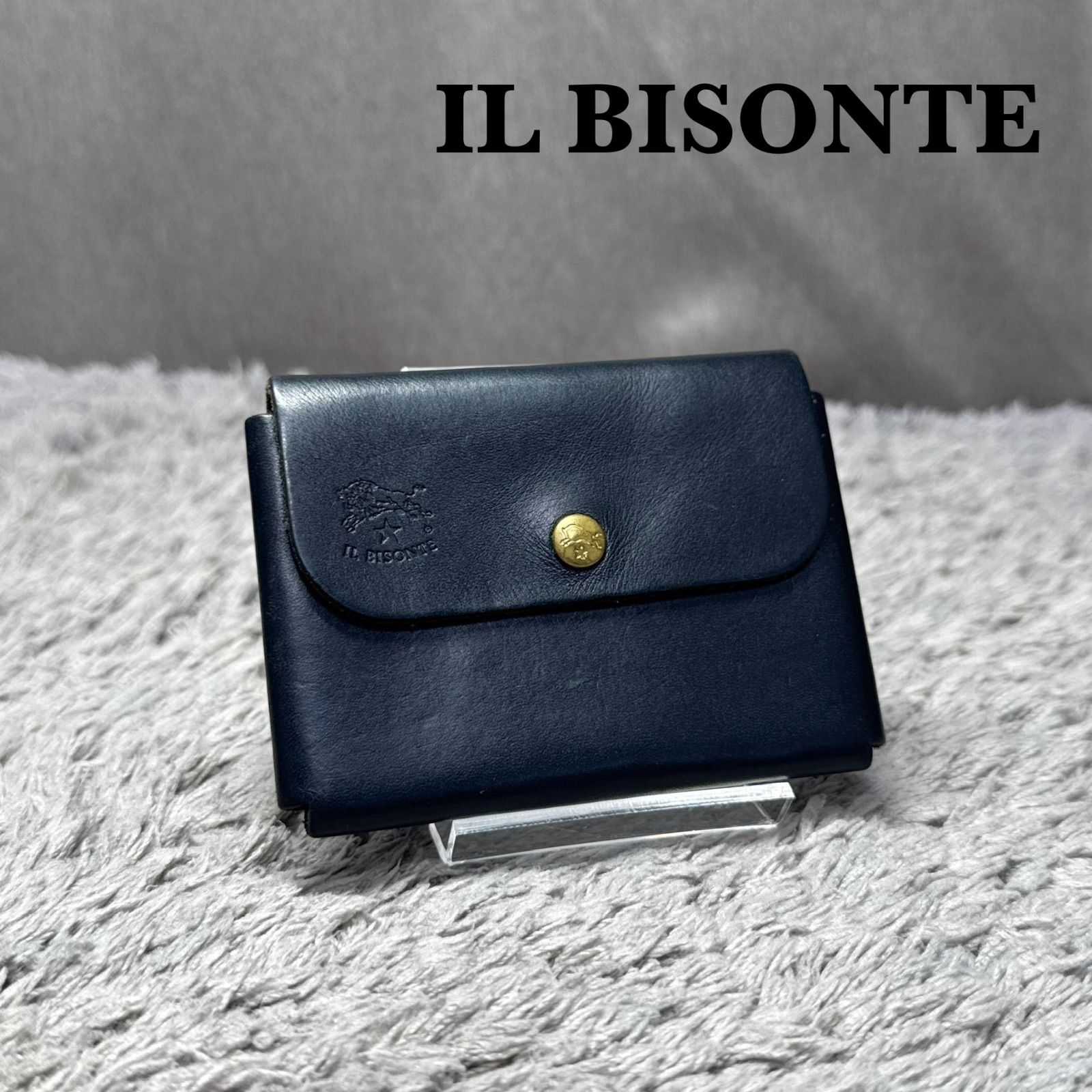 IL BISONTE イルビゾンテ 本革 レザー コインケース 小銭入れ ブラック 