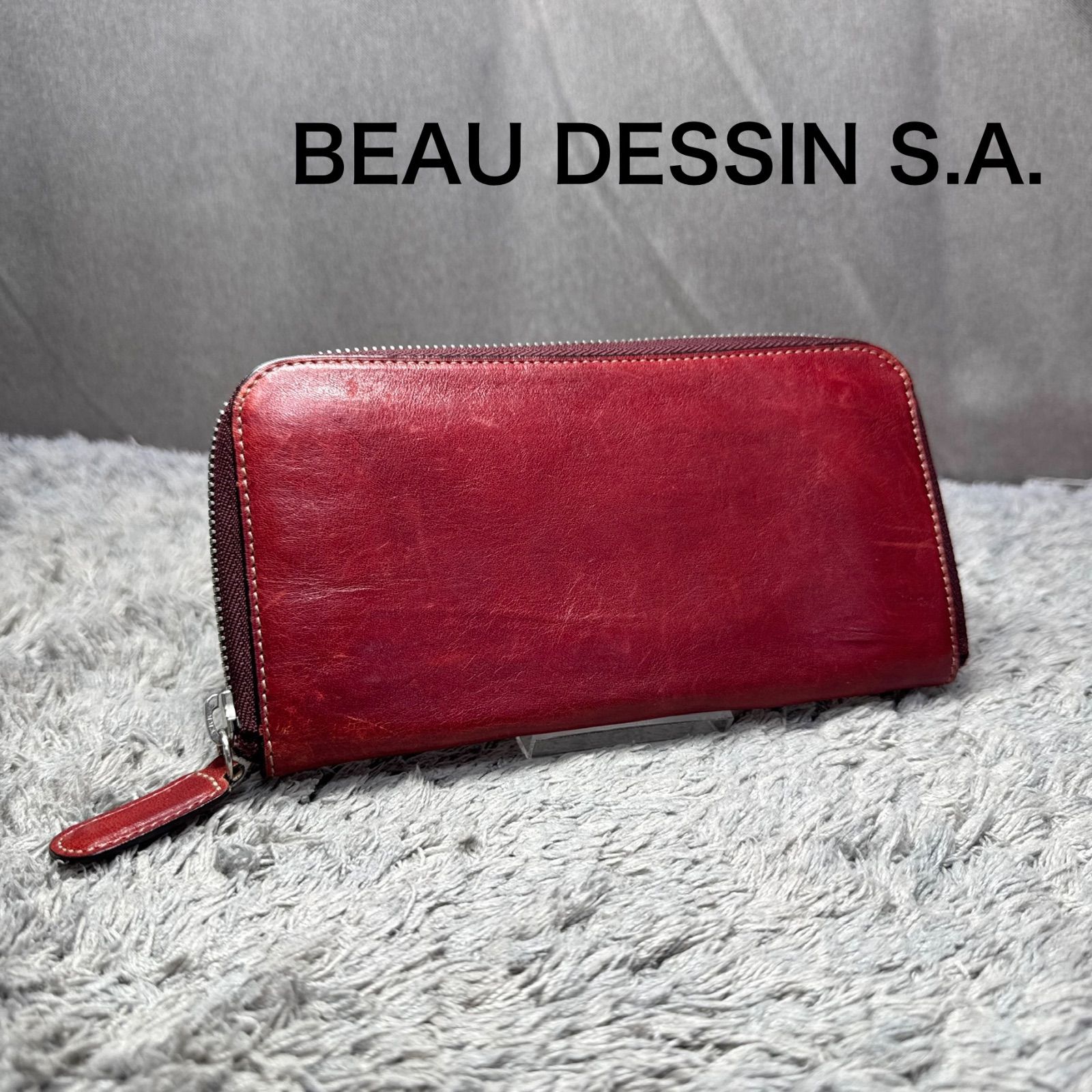 BEAU DESSIN ボーデッサン L字ファスナー 長財布 シワ加工 - メルカリ