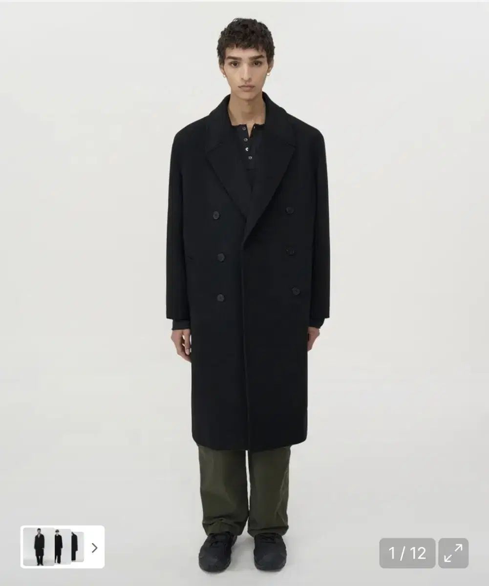 INSILENCE インサイレンス カシミア ダブル ロング コート BLACK 