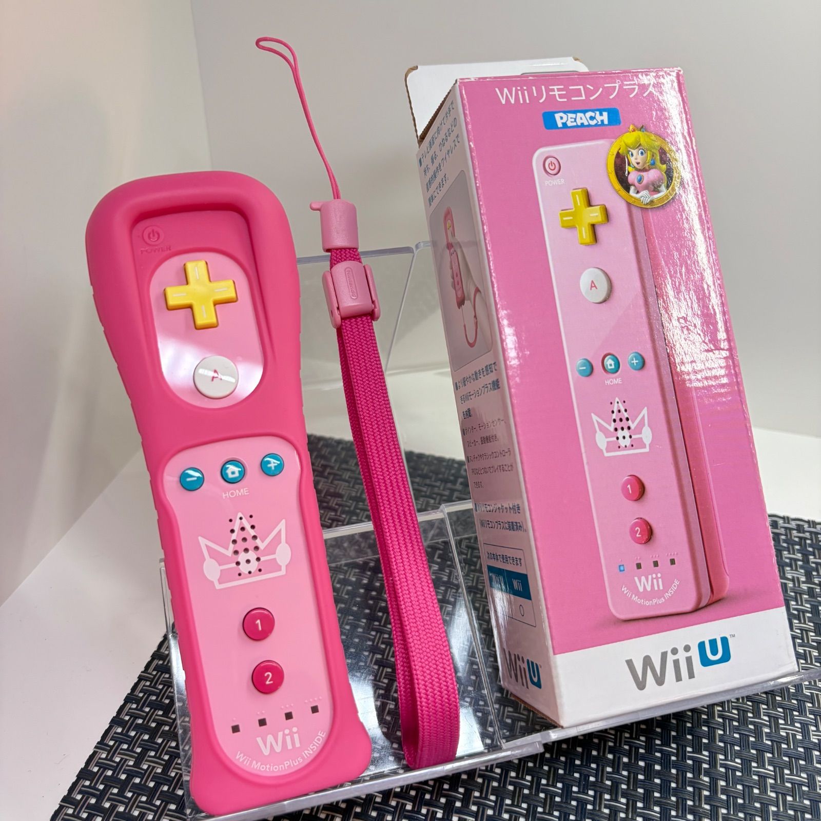 【フルメンテナンス】Wii WiiU リモコンプラス ピーチ 化粧箱付き b