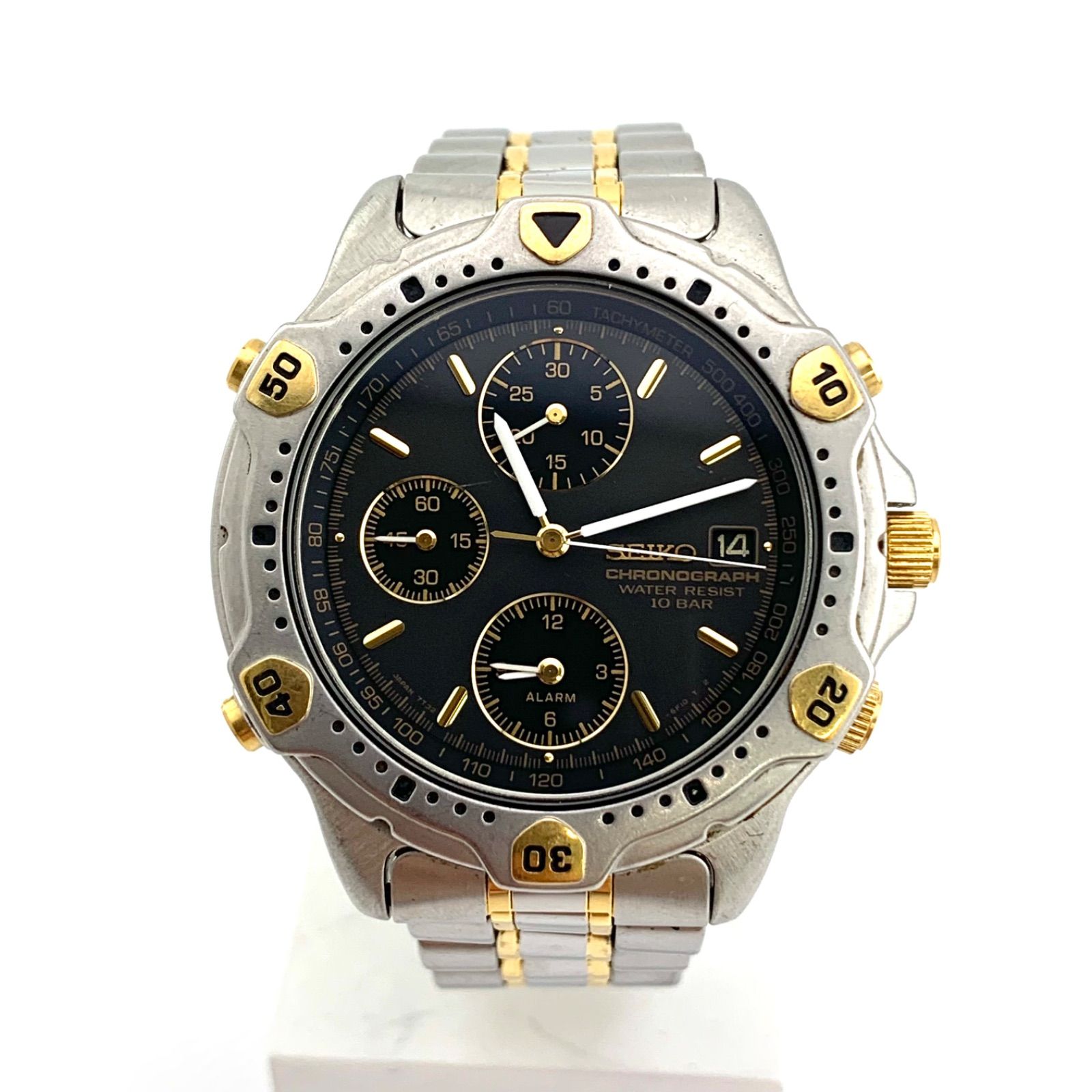 ジャンク】SEIKO 7T32-6E40 クロノグラフ 腕時計 10気圧防水 