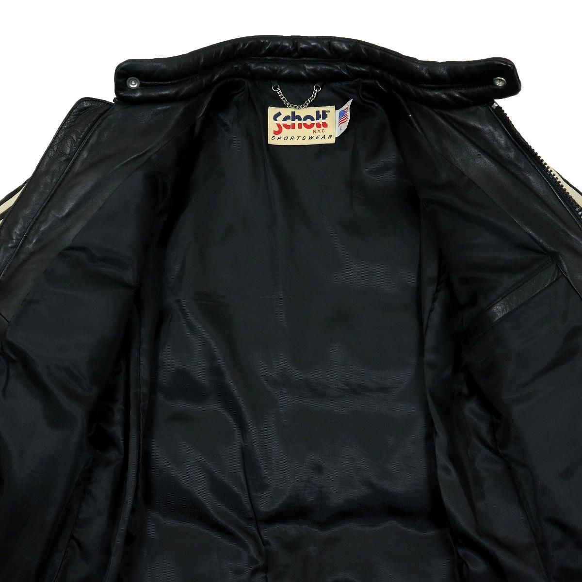 S3778】【羊革】SCHOTT ショット モーターサイクルダウンジャケット