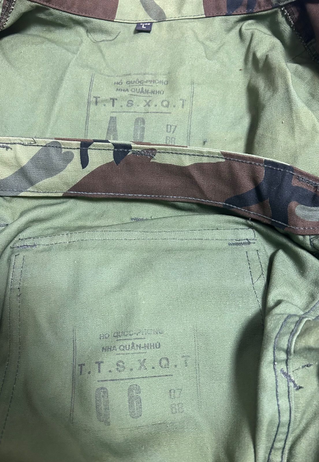 中古】南ベトナムレンジャー迷彩服 パステルリーフ迷彩 上下セット