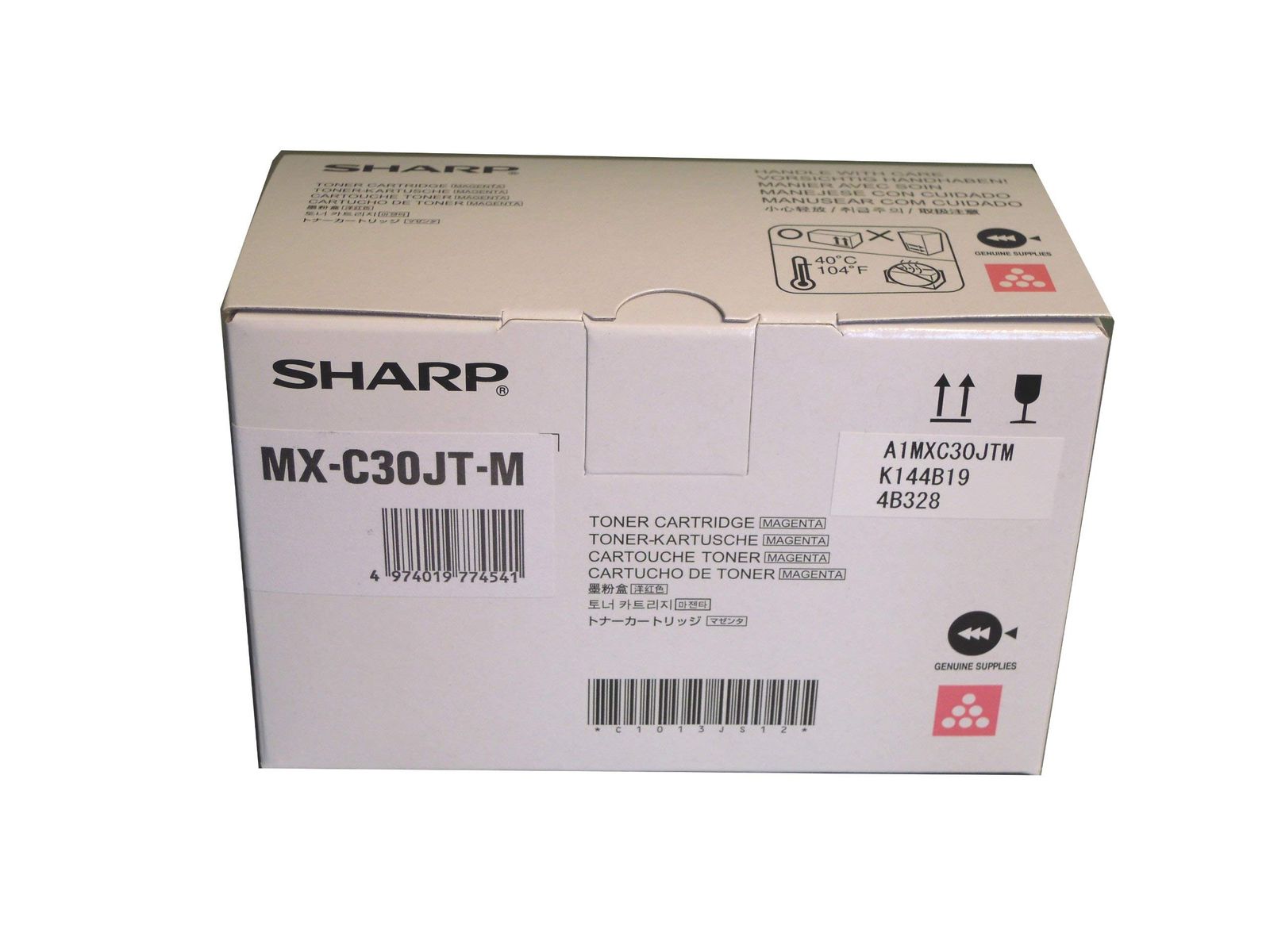 Brand New Sharp MFP MX-C300W Toner (MX-C30JT-M) Magenta Genuine Domestic Product