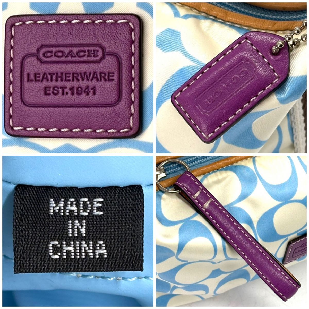色で余白を遊ぶ】 COACH アクセサリーポーチ シグネチャー y2k レザー