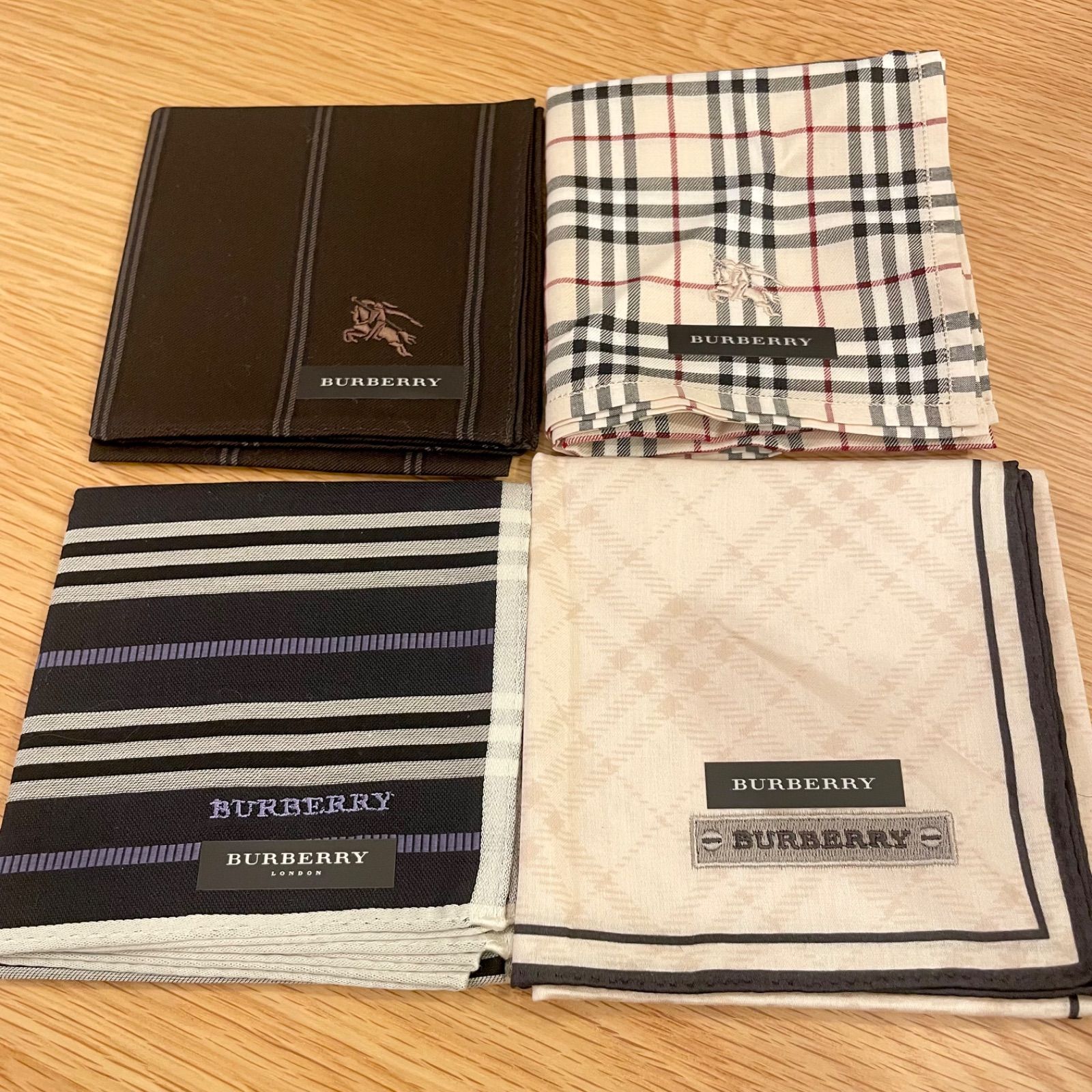 値下げok】BURBERRY バーバリー メンズハンカチ ノバチェック ボーダー 