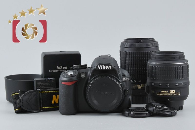 中古】Nikon ニコン D3100 200mm ダブルズームキット ブラック 