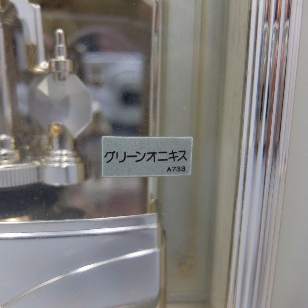 美品】セイコーエンブレム 置き時計 HW443M 大理石 オニキス SEIKO