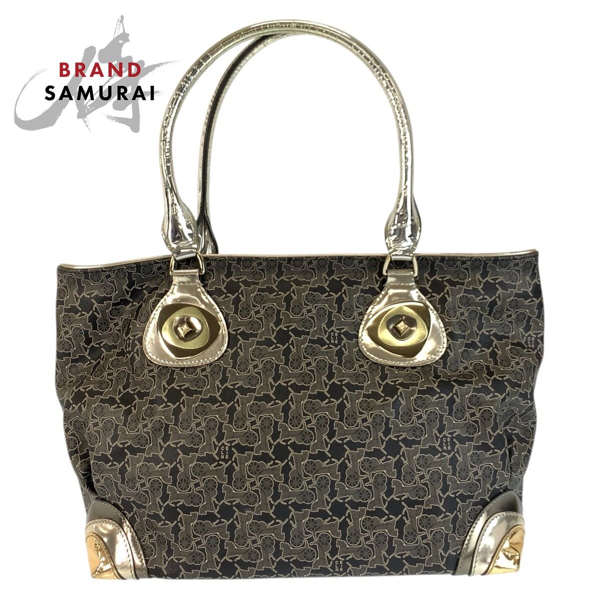 最新入荷】 セリーヌ CELINE サルキー 馬車金具 レザー クラッチバッグ