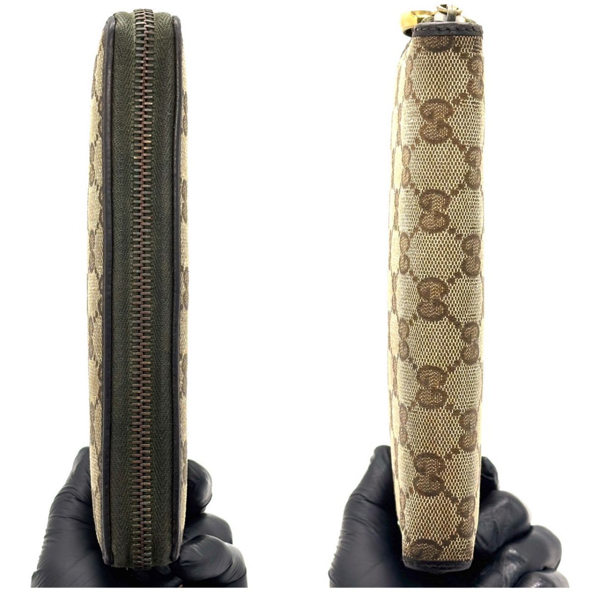 品よく揺れるGG】 GUCCI 長財布 ラウンドファスナー GGキャンバス 12 